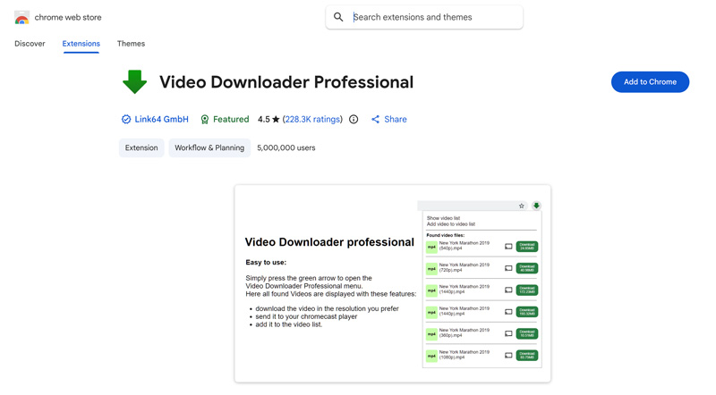 Video Downloader Professional Chrome Extension