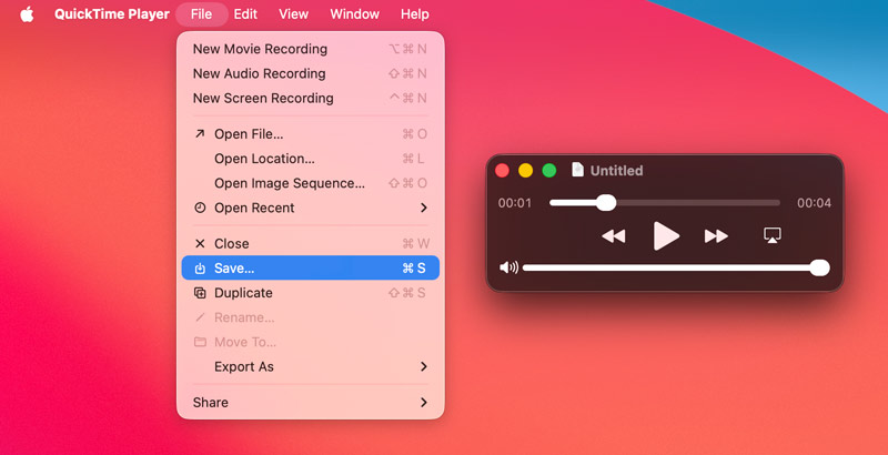 Salvar gravação de áudio QuickTime no Mac