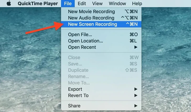 Nova gravação do Quicktime