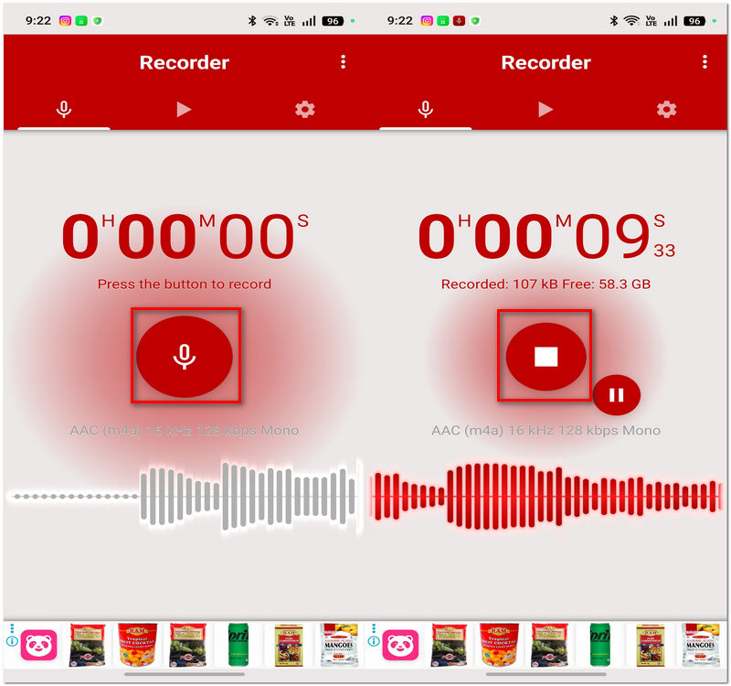Pressione o microfone