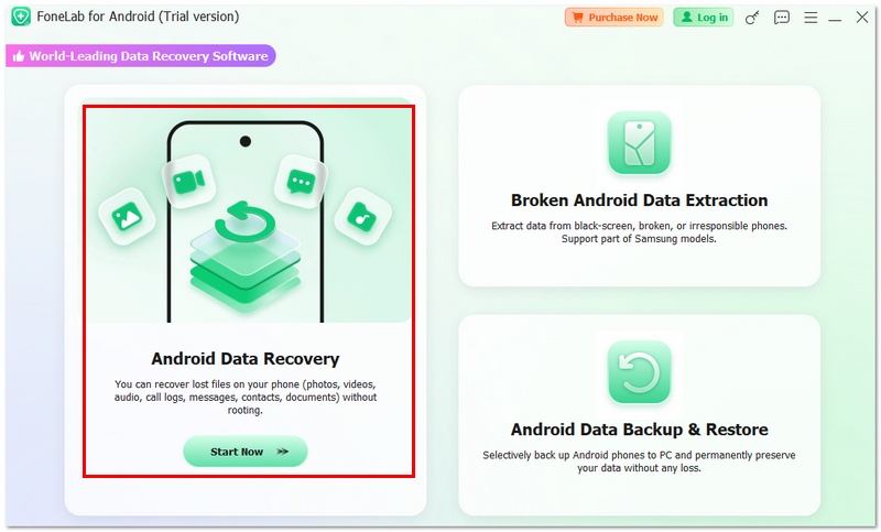 Escolha a recuperação de dados do Android