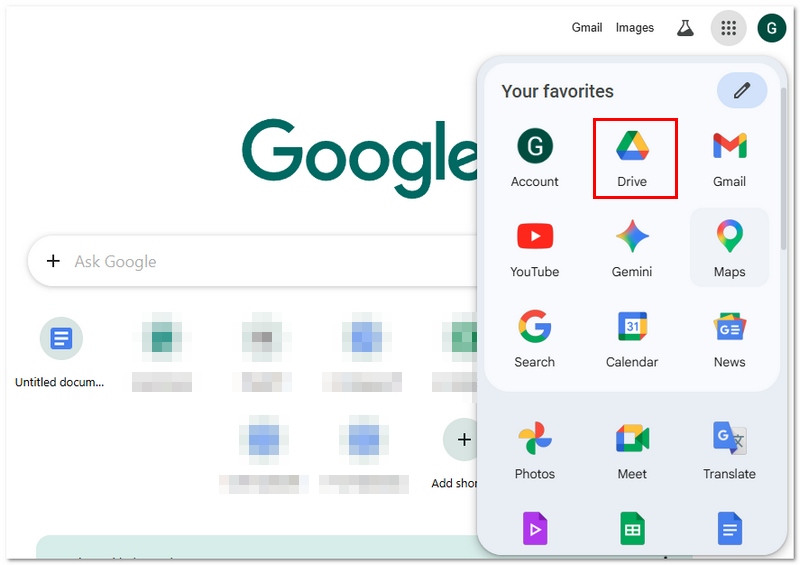 Abra o Google Drive