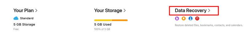 Recuperação de dados no iCloud