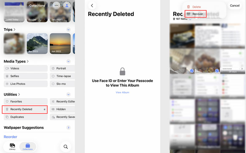 Recuperar de iPhone excluído recentemente