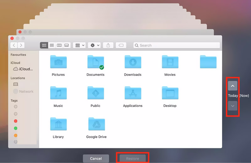 Recuperar arquivo do Excel usando o Time Machine