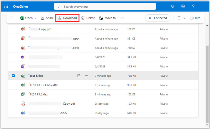 Restaurar arquivo Excel excluído do backup do OneDrive