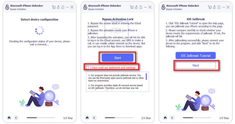 Botão Iniciar do Aiseesoft iPhone Unlocker