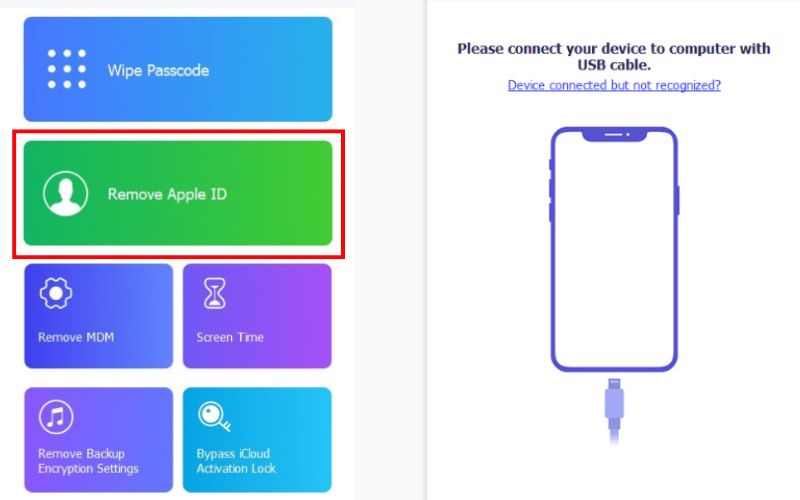 Escolha Remover ID Apple