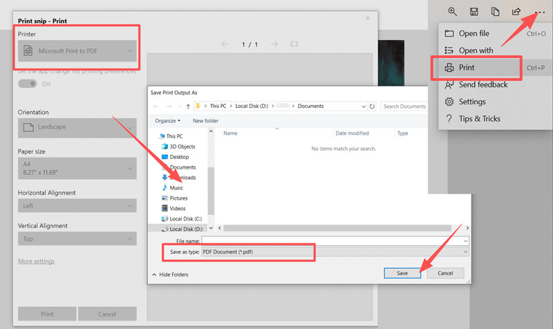 Recurso Microsoft Print to PDF Windows