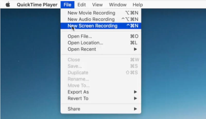 Nova gravação do Quicktime