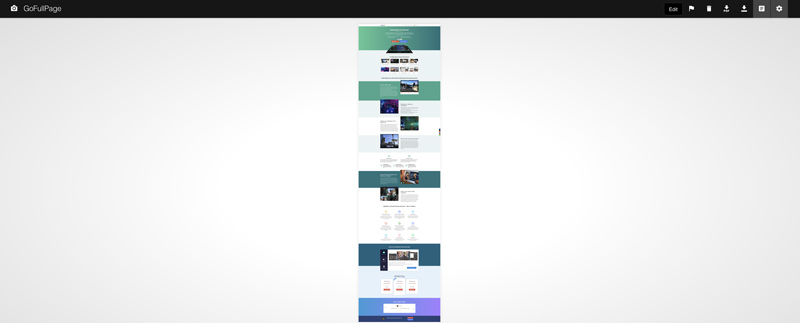 Captura de tela da página inteira do Gofullpage Chrome