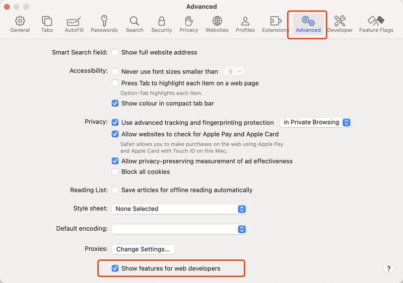 Recursos do Safari Show para desenvolvedores da Web