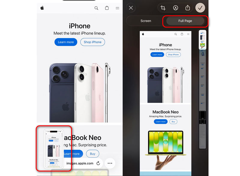 Capturar a tela inteira de uma página da web no iOS