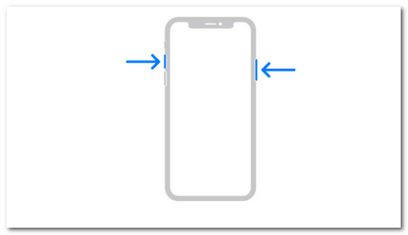 Botões de captura de tela do iPhone