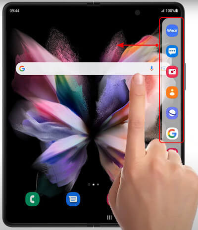Abra o Painel Edge em Home