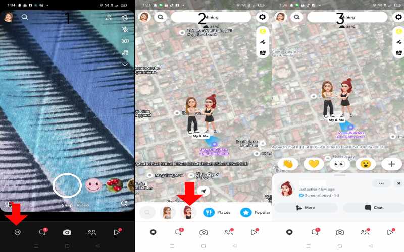 Veja o Snapmap de localização