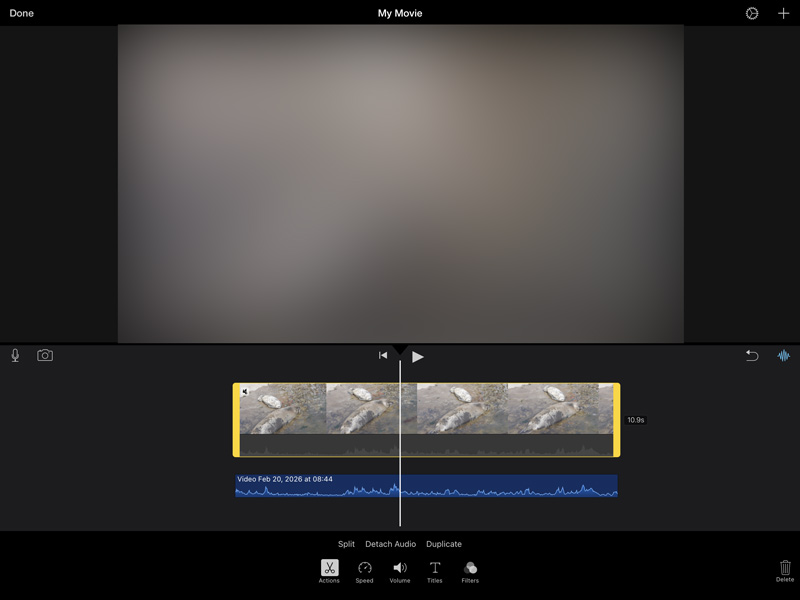 Como separar o áudio no iMovie no iPhone/iPad