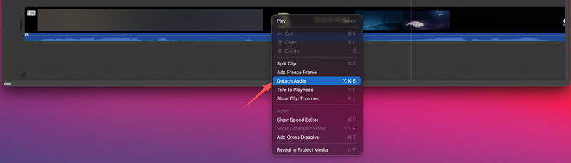 Como separar o áudio no iMovie no Mac