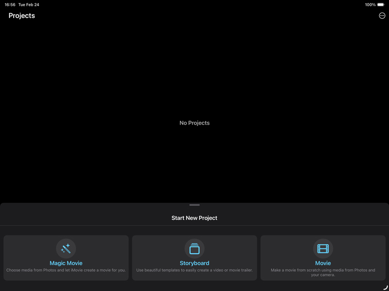 Abra o aplicativo iMovie no iPad ou iPhone.