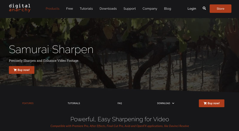Plugin Samurai Sharpen para Premiere Pro