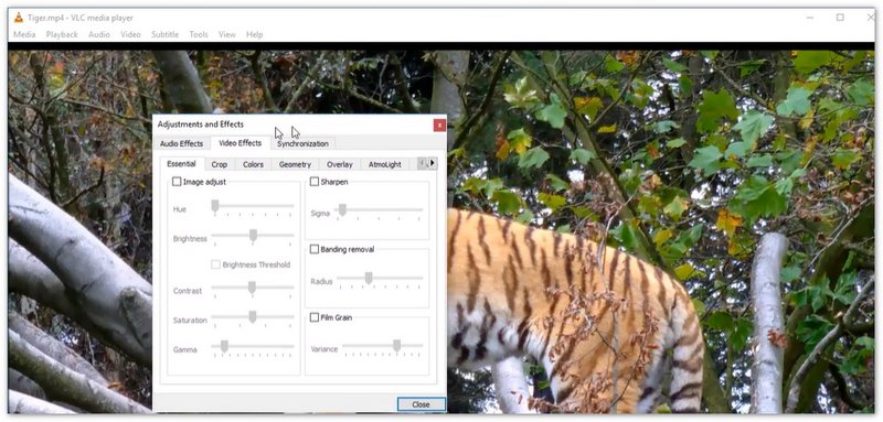 Como aprimorar a nitidez de um vídeo no VLC