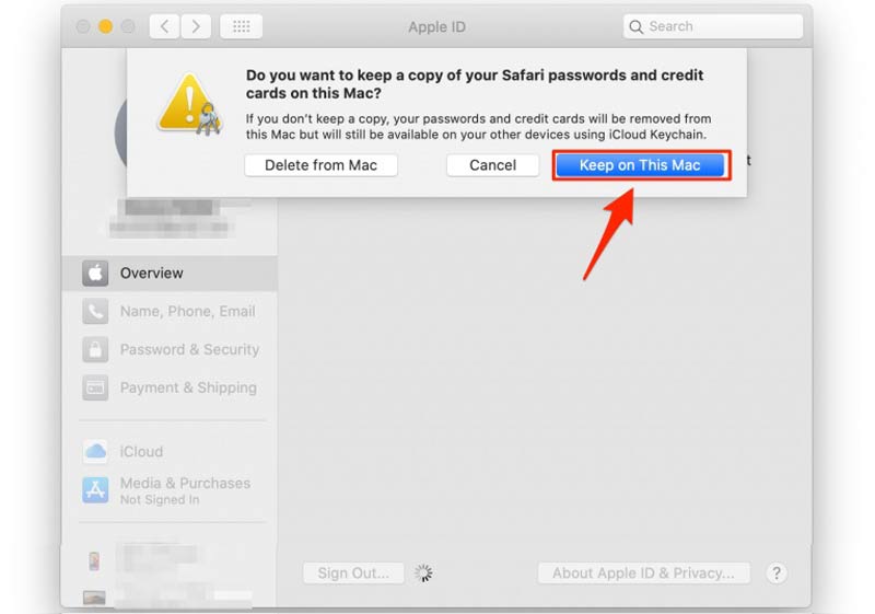 Sair Apple ID Mac