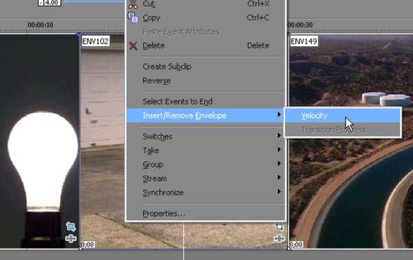 criar velocidade de vídeo em câmera lenta sony vegas