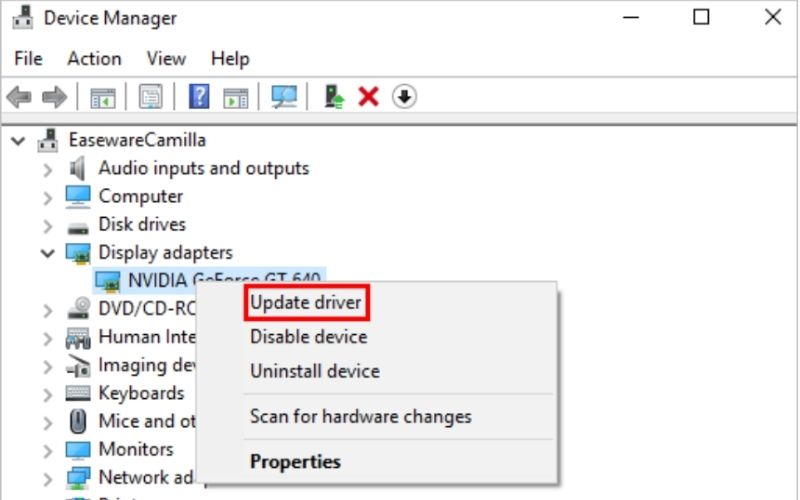 Atualizar drivers de dispositivo