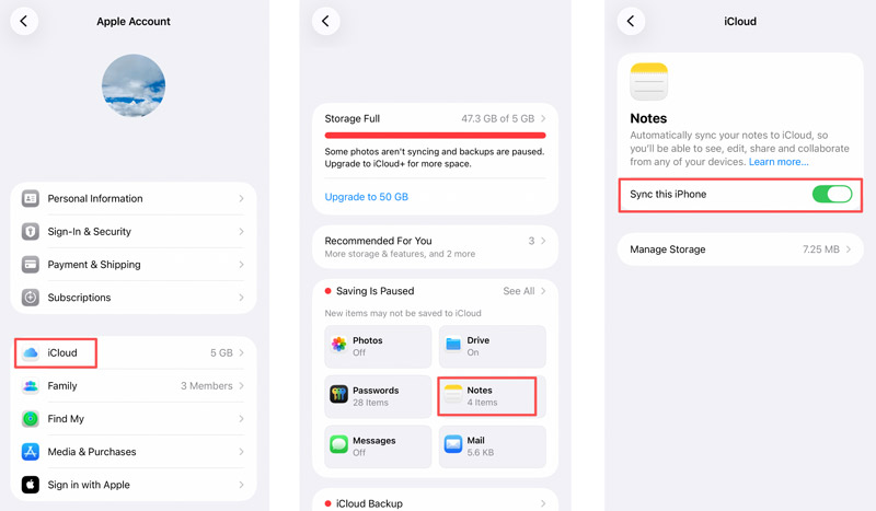 Ativar conta do iCloud