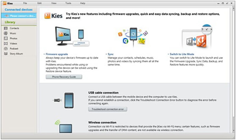 Faça backup das mensagens do Samsung para o PC com o Kie Connect.