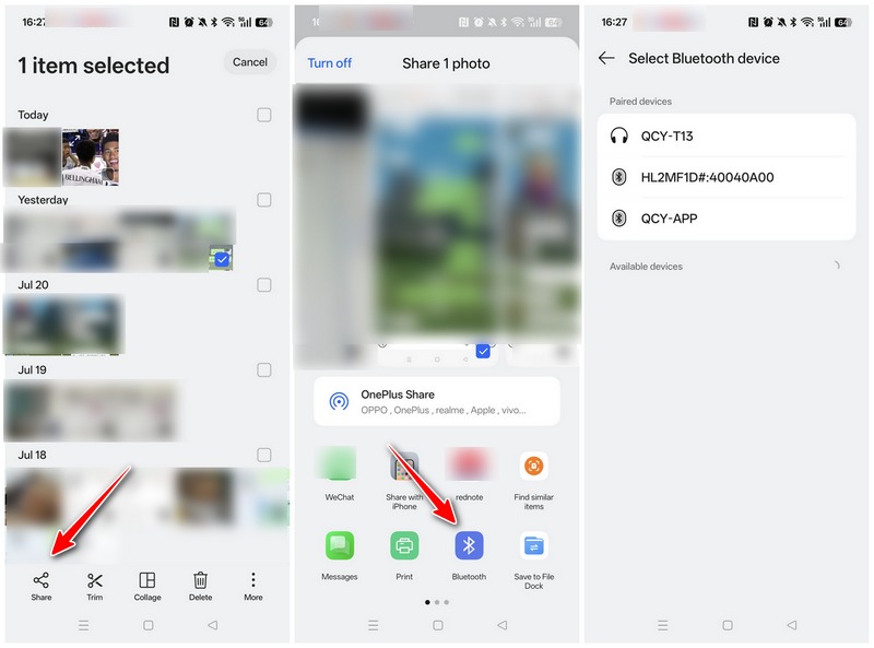 Transferir imagens do Android para outro dispositivo Android via Bluetooth