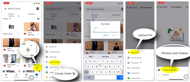 Carregar vídeos para o Google Drive