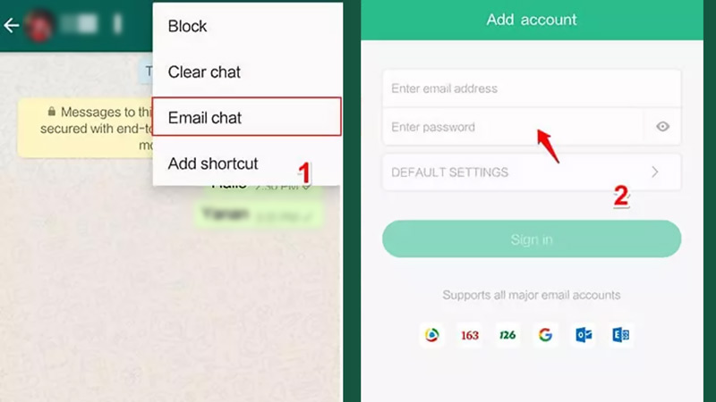 Histórico de bate-papos por e-mail