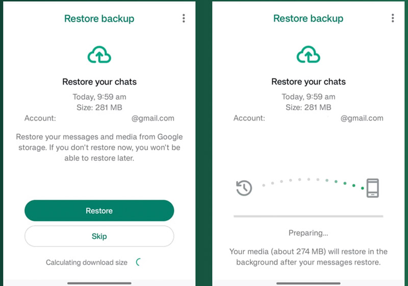Restaurar backup do WhatsApp para Android