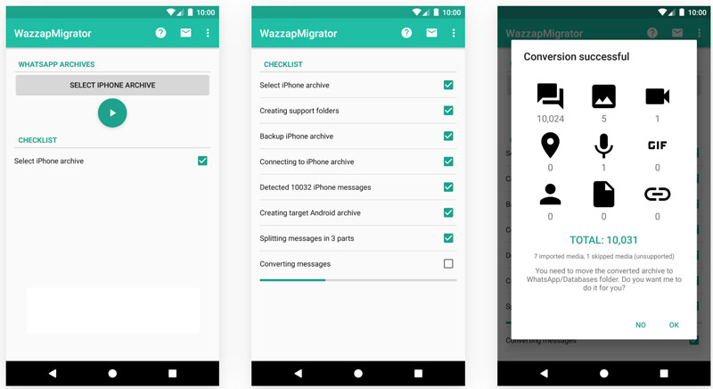 Transferir mensagens do WhatsApp do iPhone para o Android com o Wazzapmigrator
