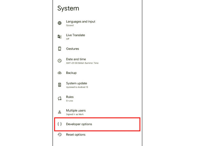 Desativar o tempo limite da tela Android Escolha as opções do desenvolvedor