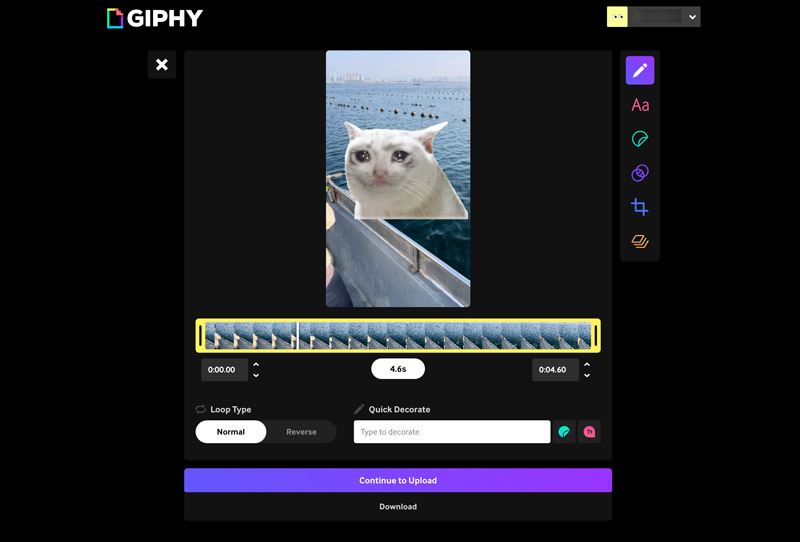 Giphy Carregar Baixar Gif criado