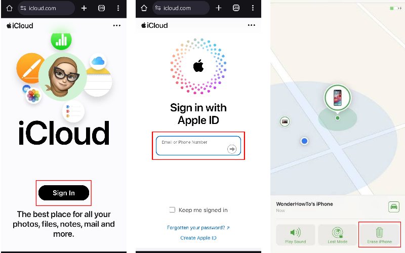 Desbloqueie o iPhone usando o iCloud