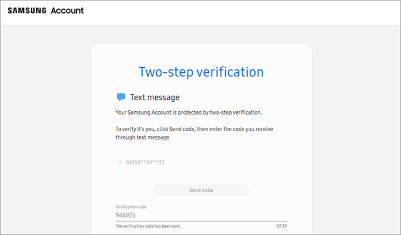 Verifique a conta Samsung