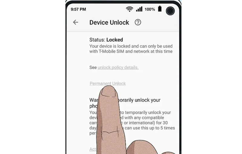 Aplicativo de desbloqueio de dispositivo