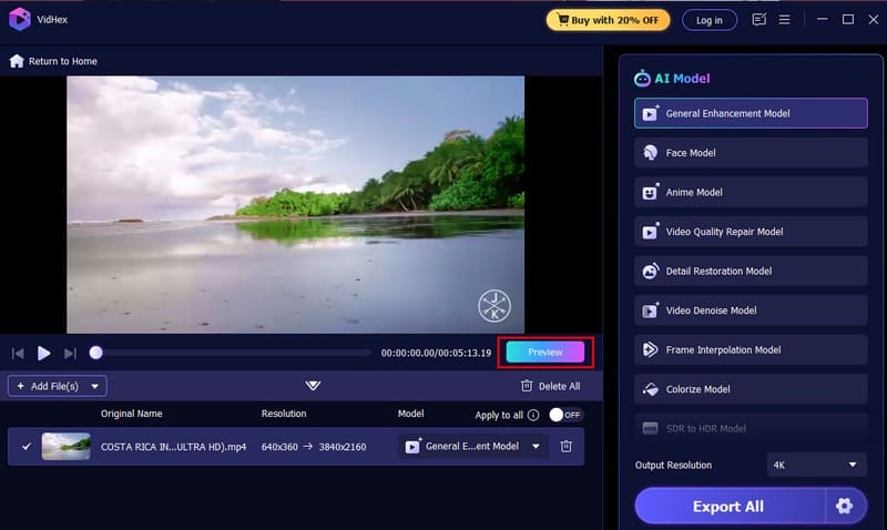 Visualize seu vídeo aprimorado
