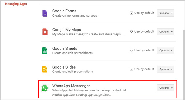 Veja o backup antigo do WhatsApp no Google Drive