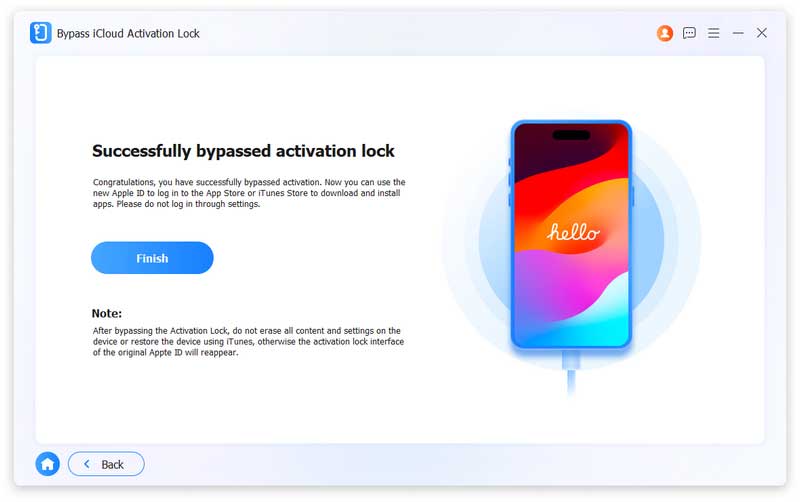 Concluímos com sucesso o bloqueio de ativação do iCloud.