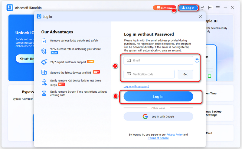 Login Aiseesoft iKnockin