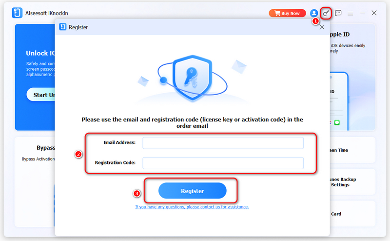 Login com código de registro