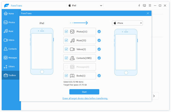 Copiar iPad para iPhone
