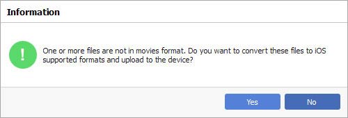 Converta arquivos em formatos suportados pelo iOS e faça o upload para o dispositivo
