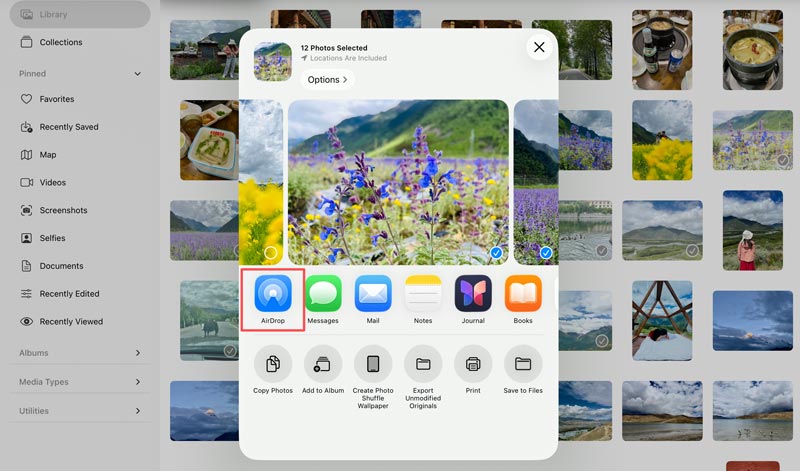 Transfira arquivos do iPad para o Mac via AirDrop.