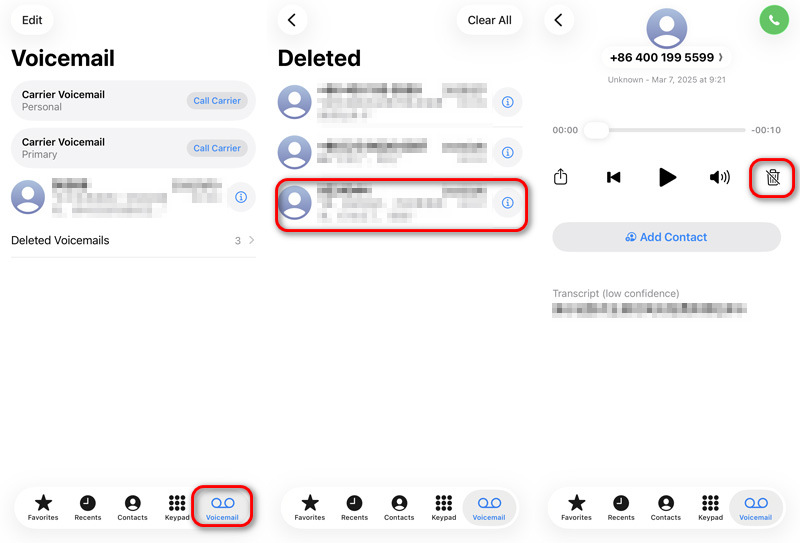 Undeleted Voicemail on iPhone