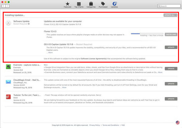 iTunes Atualização